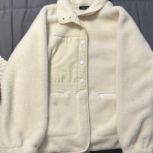 Fashion Nova Cream Fleece Jacket